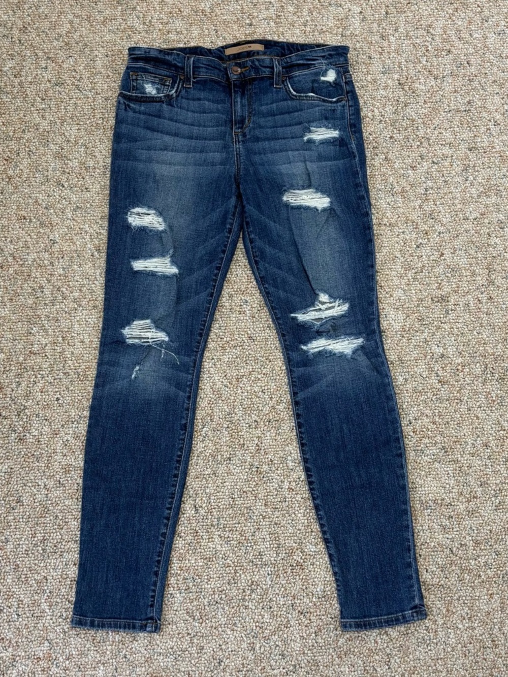 Joe's Jeans Dark Blue Wash Distressed Skinny Stretch Jeans Size 29